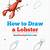 how to draw a lobster step by step