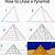 how to draw a pyramid step by step