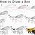 how to draw a realistic bee step by step