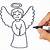 how to draw a simple angel step by step