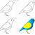 how to draw a small bird easy