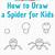 how to draw a spider step by step easy