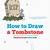 how to draw a tombstone step by step