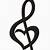 how to draw a treble clef heart