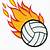 how to draw a volleyball with flames