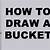 how to draw a wooden bucket
