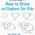 how to draw an easy elephant step by step