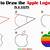 how to draw apple logo step by step