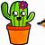 how to draw cactus easy