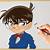 how to draw detective conan step by step