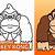 how to draw donkey kong easy