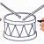 how to draw easy drum