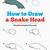 how to draw snake head