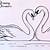 how to draw swans making a heart