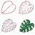 how to draw tropical leaves step by step