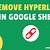 how to remove link in google sheets