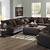 living room design with dark brown sofa