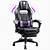 massage gaming chair with lumbar support &amp; footrest
