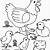 mother hen and chicks coloring page