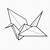 paper crane drawing easy