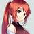 pretty anime girl red hair