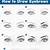 step by step on how to draw eyebrows
