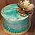 teal and gold cake ideas