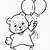 teddy bear with balloons coloring pages