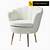 white accent chair with gold legs