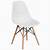 white desk chair with wooden legs