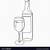 wine bottle line drawing