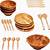 wooden plates and bowls set