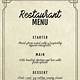 3 Course Menu Template