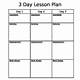 3 Day Lesson Plan Template