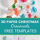 3d Paper Christmas Ornaments Templates