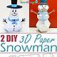 3d Paper Snowman Template