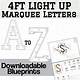 4ft Marquee Letter Template Free Download