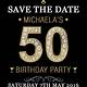 50th Birthday Save The Date Template