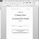 Accounting Policy Manual Template