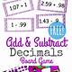 Adding And Subtracting Decimals Games Printable