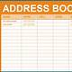 Address Book Template Excel