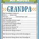 All About Grandpa Printable Free