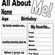 All About Me Worksheet Free Printable