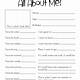 All About Me Worksheet Printable Free