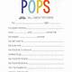 All About My Pop Pop Free Printable