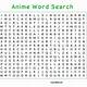 Anime Word Search Printable