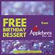 Applebees Free Birthday