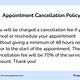 Appointment Cancellation Policy Template