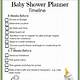 Baby Shower Itinerary Template