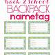 Backpack Name Tag Template